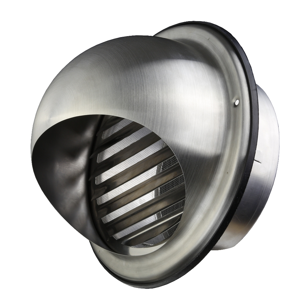 Kratka metalowa z daszkiem i kołnierzem Ø 125 mm
