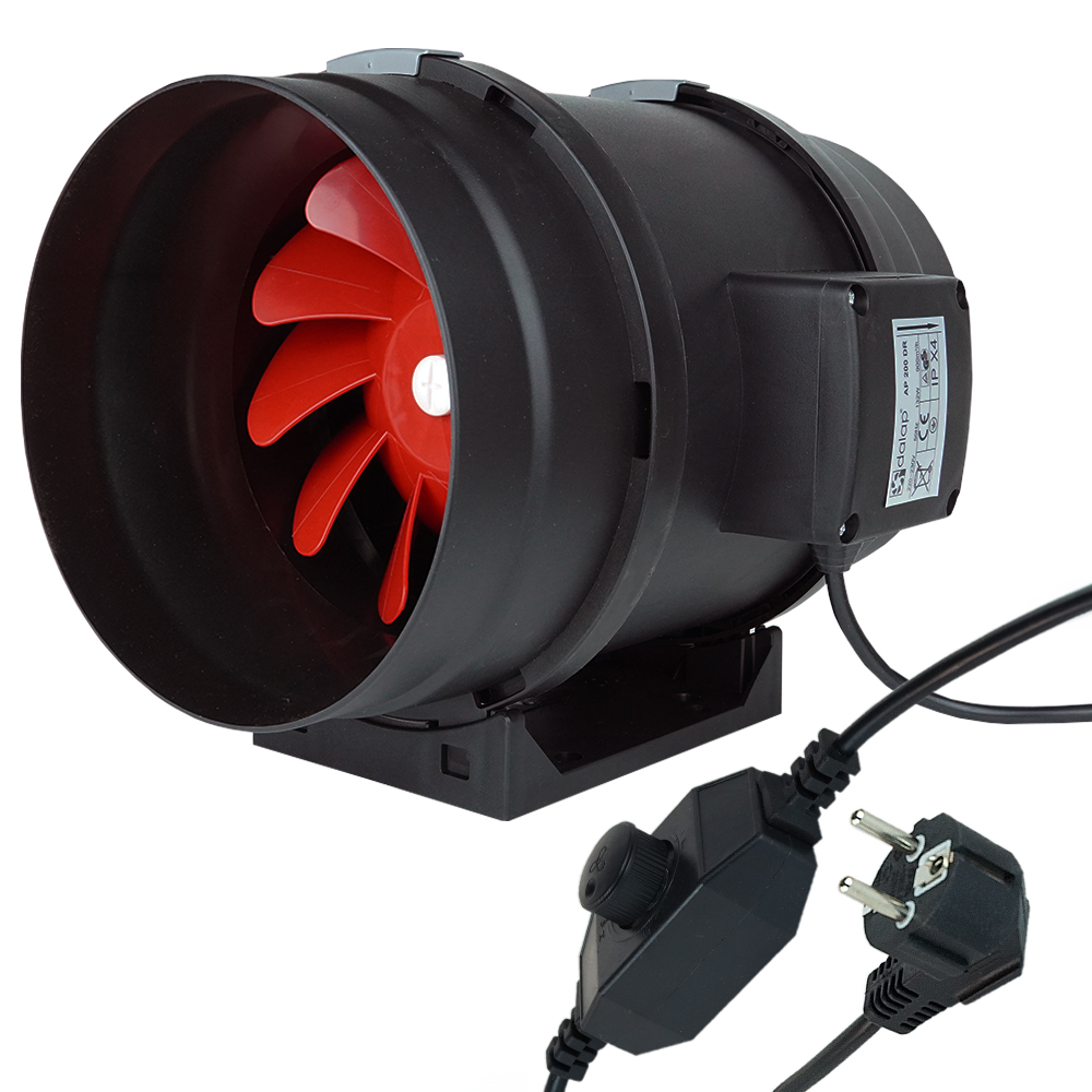 Osiowy wentylator kanałowyr Dalap AP 200 DR z regulatorem obrotów, Ø 200 mm