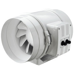 Kanałowy wentylator osiowy z termostatem, regulatorem obrotów i o zwiększonej wydajności Ø 125 mm