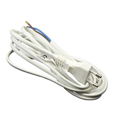 Kabel zasilający do wentylatora 2 x 0,75 mm, 3 metry, biały