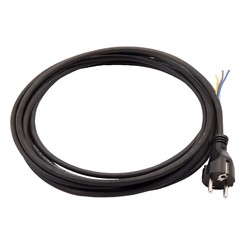 Kabel zasilający do wentylatora 3 x 1 mm, czarny, 5 metrów